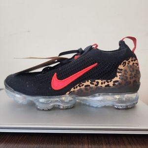 New Women's Nike Air Vapormax 2021 Flyknit Black Leopard Sneakers DH4090-001